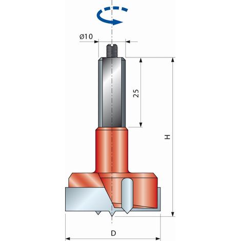 Taladro bisagra FREUD - Ø35 H57,5 Q10x25 Z2+2 - F03FA01806 -PC04MS 353
