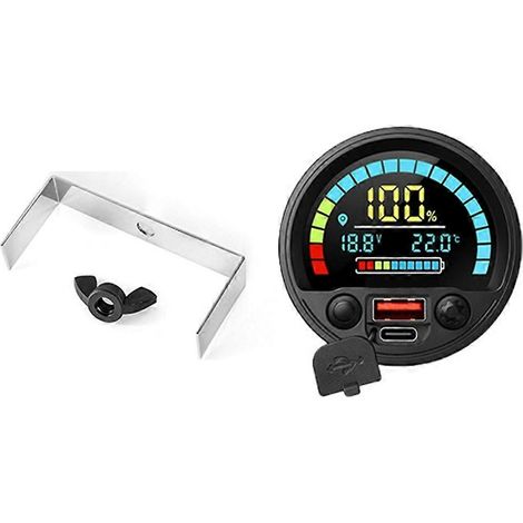 Indicateur de capacité de batterie CC 8V-30V Plomb-acide Lithium LiFePO4 Voltmètre pour voiture et moto 12V 24V intégré (1/4)