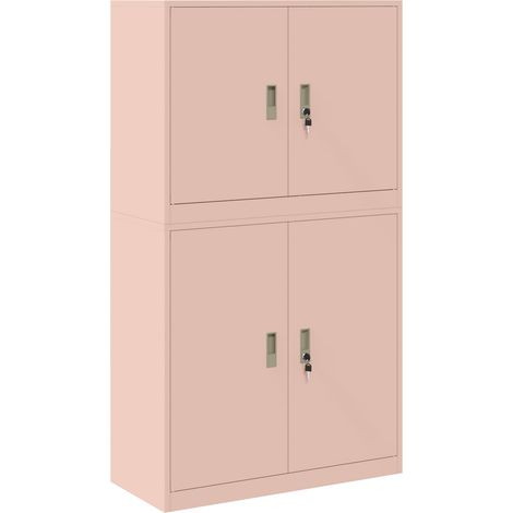 Armadio 2 pz Rosa 90 x 40 x 160 cm Acciaio Bloccabile vidaXL (1/5)