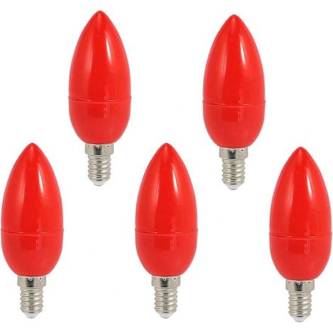 Lot de 5 ampoules LED rouges porte-bonheur, ampoules à économie d'énergie, culot E14-AquaForge (1/4)
