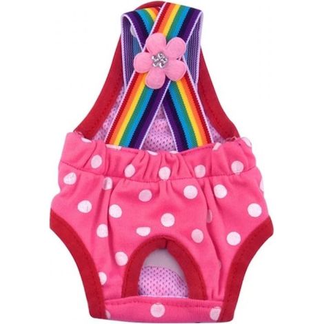 1 Culotte hygiénique réutilisable pour chien, coton, taille M, sangle élastique, protection sol (1/5)