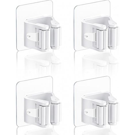 8 Pièces Porte Balais Mural, Accroche Balai Mural, Range Balai Mural Porte Balais Mural Sans Percage, Autocollant, Convient pour Cuisine, Salle de Bain, Jardin, Garage (1/5)