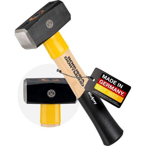 Marteau Picard BVB-Edition SecuTec®, n° 43 HS, 1 000 g, au design officiel du Borussia Dortmund, produit sous licence pour les vrais fans du Borussia, qualité professionnelle (1/5)