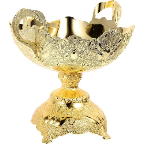 Plateau de service en métal doré style nordique pour fruits (1 pièce) (1/5)