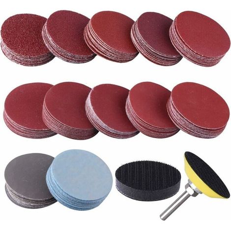 ZVD-120 Pièces Disques Abrasifs 50mm Disques de Ponçage Grain 60 80 100 180 240 400 600 800 1000 1200 2000 3000 pour Meulage Fraisage Gravure (1/4)