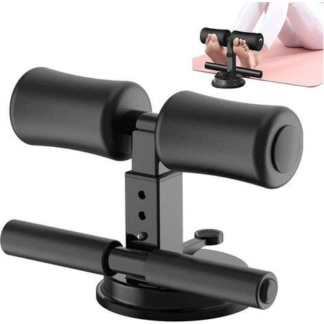 Sit-up Bar Aid-Accessoires,Barre abdominale portable à ventouse pour,Support de Cheville rembourré réglable Équipement dentraînement Sit-up pour équipement de Voyage de Fitness à Domicile (Black (1/5)
