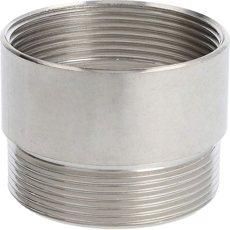 Zwischenstutzen M/M M40x1,5 MSR-M40 lang rund Messing (CuZn) vernickelt Anschlussgewinde 13,0mm - 1 Stück (1/2)