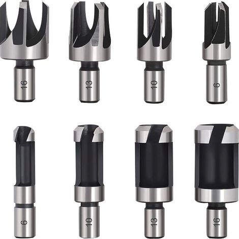 HSS-Holzbohrer, 8 Stück, zum Schneiden von Holz, 6 mm, 10 mm, 13 mm und 16 mm. (1/3)