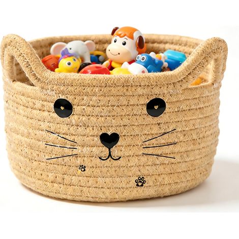 Panier de Rangement Forme de Chat 21 x 12 cm, Couleur Caramel - MMCD-ZGL-05493 (1/5)