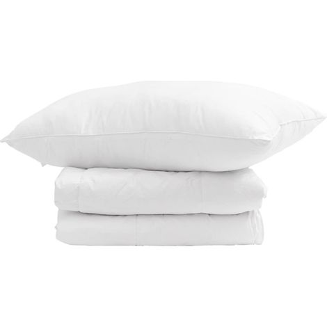 Duvet d'hiver avec oreiller 2 pcs Blanc Plume de canard (1/5)