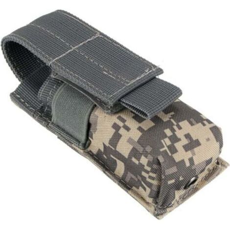 camouflage gris, 14X5.5X4CM Generic Sacoche de Lampe Torche Batterie Nylon Imperméable pour Camping et Randonnée (1/5)