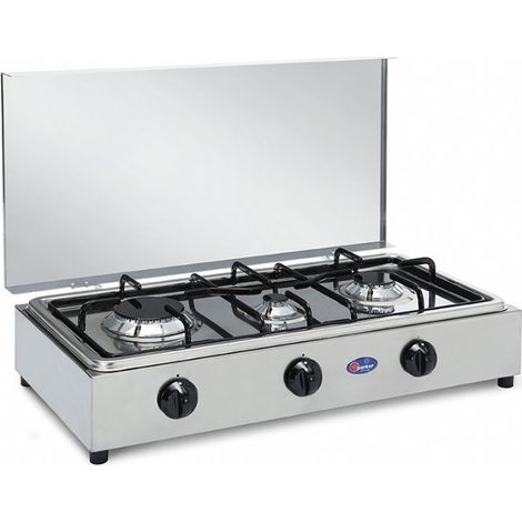 Cuisinière à gaz Parker 3 feux pour usage extérieur en acier inoxydable Mod. 300 ACCGP - PFO300ACCMUGP