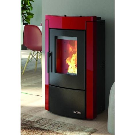 Stufa pellet Dixedistribuzione Dal Zotto Wanna Termostufa a Pellet Idro 12 kW 20 Kg 344 m3 Bordeaux (1/2)