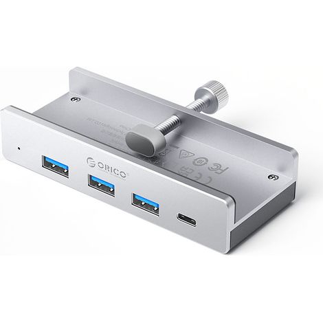 Hub USB-C/USB-A USB-C con morsetto MH4PC - Argento (1/2)