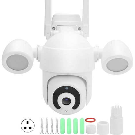 Caméra PTZ WiFi 1080P 26 LED Vision Nocturne Couleur IP66 Étanche pour CCTV Compatible Tuya Alimentation 100-240V Prise UK (1/5)
