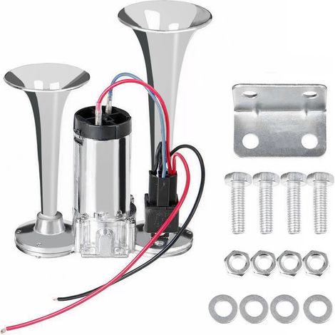 Klaxon électrique multi-tons 12V – Zinc chromé résistant aux intempéries – Améliore la sécurité routière – Pour voiture SUV camion