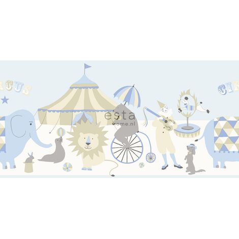 Frise papier peint l'univers du cirque - 26,5 cm x 5 m de ESTAhome (1/2)