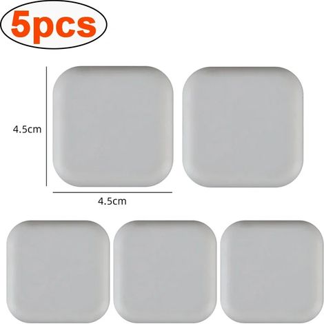(Carré-Gris-5pcs) 5 butées de porte en silicone, coussinets pour poignées de porte, décoration intérieure, protection murale, tapis de quincaillerie, butée de porte améliorée (1/5)