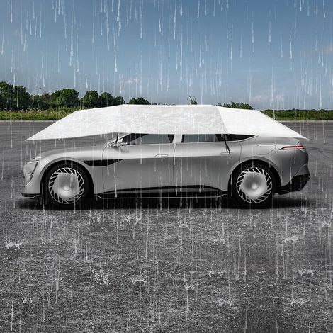 Halbautomatische mobile Zelt Auto Sonnenschirm, klappbarer abnehmbarer Sonnenschirm, 4.2  2.2m