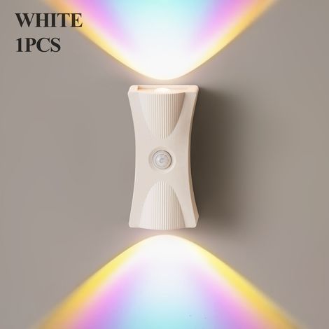 Applique murale LED piles avec détecteur de mouvement, Up Down Lampe Murale intérieure avec interrupteur, 3500-6500K USB Rechargeable Eclairage mural sans fil pour couloir cage d'escalier (1/5)