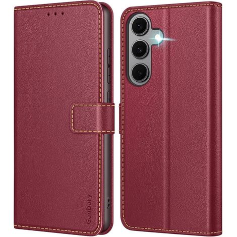 Coque portefeuille cuir pour Samsung Galaxy S24 FE 5G avec porte-cartes et fonction support (1/5)