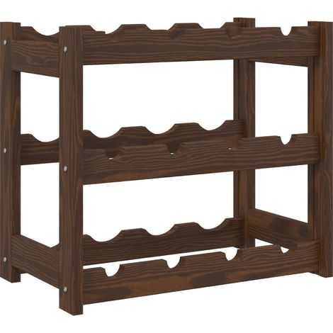 Maison Exclusive - Weinregal für 12 Flaschen Braun Massivholz Kie