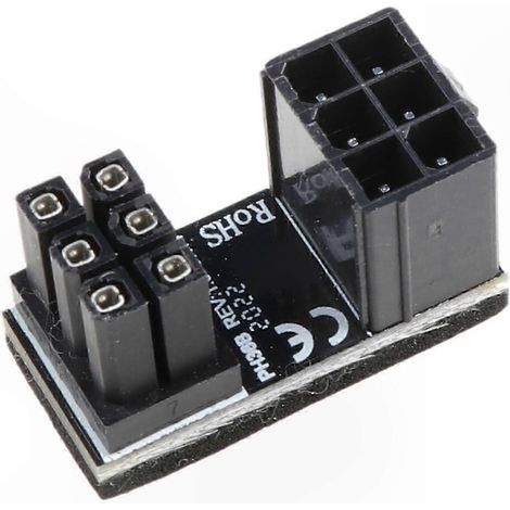 TX 6-Pin-Stecker (90° abgewinkelt) auf 6-Pin-Buchse (Buchse) – Stromadapter für PC-Grafikkarten, DIY-Installationskabel, rechtwinklig, flexibel (1/4)