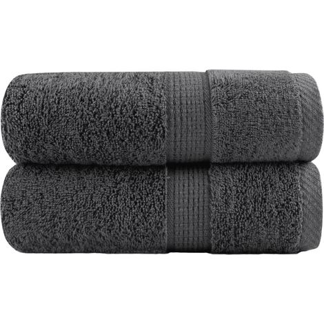 Premium Gästetücher SOLUND 2 Stk. Anthrazit 30x50 cm 600 g/m²