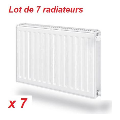 Lot de 7 radiateurs eau-chaude 1885W 750x920mm panneau double blanc type 22 raccord latéral VONOVA Compact FINIMETAL 21V75-0920