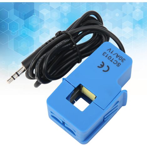 KIMISS Pin Core Sensor Transformator, Stromzangen-Wandler SCT013-030, 30-A-Stromüberwachung für Wechselstrommotoren und Beleuchtung, ABS-Material, 1 Meter Kabel