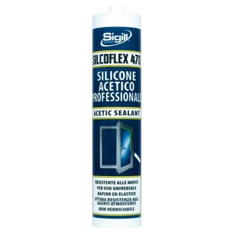 Sigill silcoflex 470 cartuccia silicone acetico alluminio 280 ml professionale resistente alle muffe