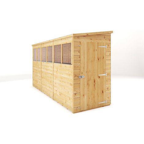 12 x 4 Feet Modular Shiplap Pent - Wood - L370 x W127.9 x H203.3 cm