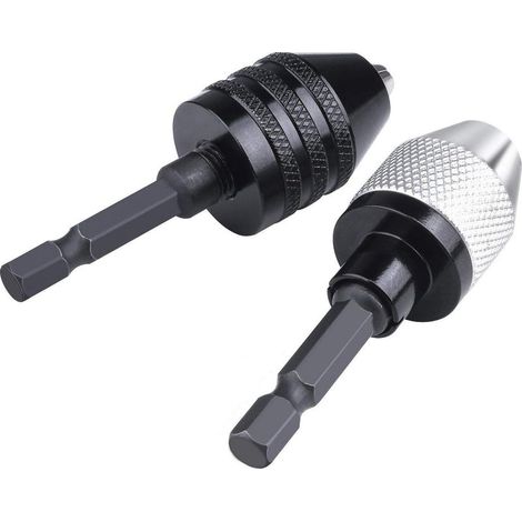 2 pièce 6.35mm (1/4") Keyless Foret Mandrin hexagonale Mandrin sans clé Changement rapide adaptateur convertisseur serrage 0,36.5 mm (1/4)