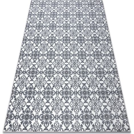 Teppich ARGENT - W4949 Blumen weiß / grau grey 160x220 cm