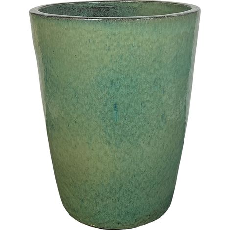 Provencelia Handgefertigter Mazarin-Außentopf aus glasierter Terrakotta, 69 x 55 cm, frostbeständig, Jade (MAZARIN5569-5) (1/2)