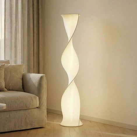 [NEUWERTIG] B-Ware Lucande Stehlampe Stehleuchte Led Novelle Weiß Dimmbar Fußdimmer Textiloptik