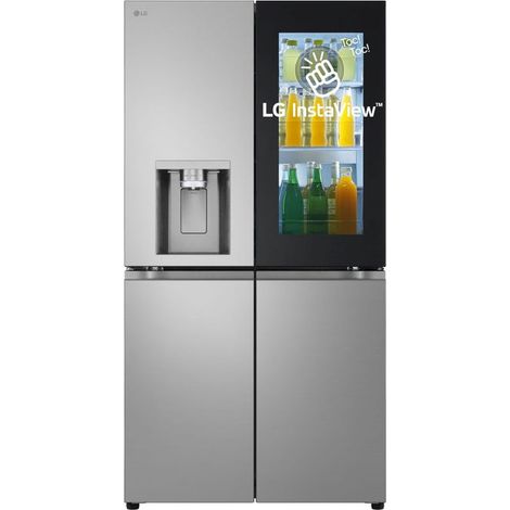 LG InstaView GMK961PY5E Frigorifero 4 porte Classe E, 646L Wi-Fi, Dispenser acqua senza allaccio, Door & Linear Cooling Prime Silver. Posizionamento dell'apparecchio: Libera installazione...