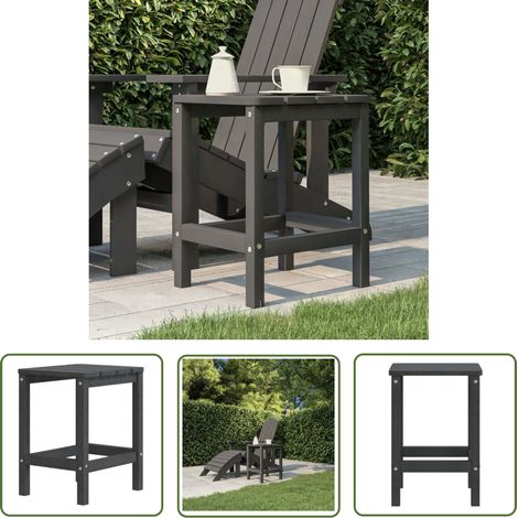 Table de jardin Table d'appoint, Table de Balcon, Adirondack Anthracite 38x38x46 cm PEHD OIB9859E (1/5)