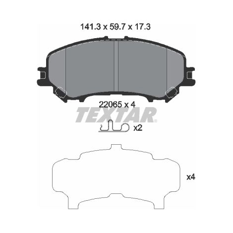 Kit de plaquettes de frein, frein à disque Textar 2206503 NISSAN 410601596R