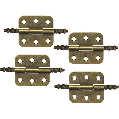 Scharniere, 4 Stück, antike Scharniere, 70 x 35 mm, Vintage-Schranktürscharnier, 6 Löcher, Retro-Klappscharniere, dekoratives Eisenscharnier, antikes Möbeltürscharnier für Schubladen, Schränke, Kisten
