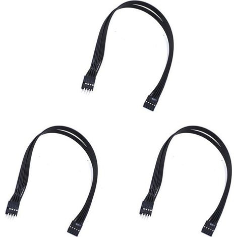 3X Carte Mère Carte Mère 9 Broches USB 2.0 Male à Femelle Extension Dupont Cable de Données Cordon Fil Ligne pour PC Bricolage, 30 cm