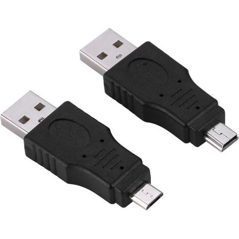 Adaptateur USB2.0 - Micro USB Mâle/Femelle Mini USB Mâle/Femelle - Pour Disques Durs Portables Ordinateurs Portables - Lot de 10 (1/5)