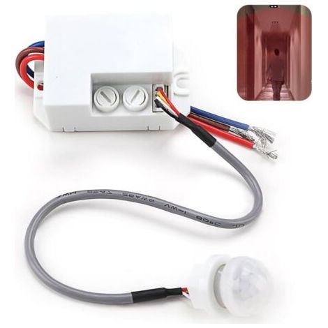 Pair Lntyq Mini Détecteur Capteur de Mouvement Infrarouge Intégré, Mini Capteur PIR pour Installation Intérieure, Commutateur Automatique 220V, Portée 8m à 360°, pour Éclairage LED, Sécurité Maison et (1/5)