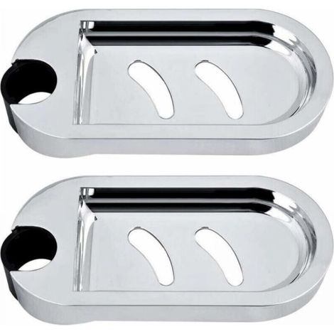 Portasapone da doccia, set da 2, portasapone per asta doccia, porta spugna a parete, portasapone per asta doccia, diametro foro 25 mm