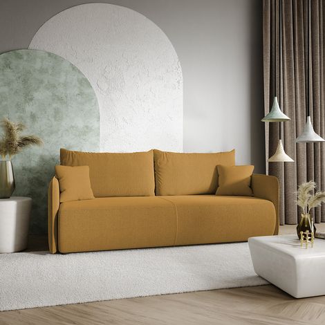 3-Sitzer-Sofa mit Bettkasten Claudio Senfgelb
