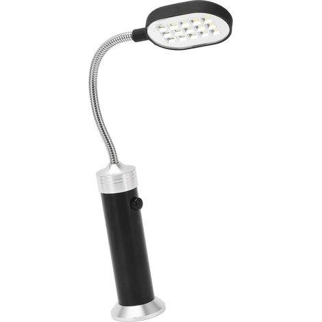 Lampe magnétique à col de cygne 360°, LED haute luminosité résistante aux intempéries, pour travaux extérieurs, pêche, barbecue, vélo, noire (1/5)
