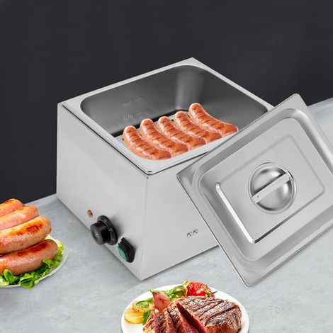 10L Chauffe-saucisses électrique Chauffe-saucisses commercial en acier inoxydable 1300W (1/5)