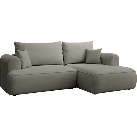 Selsey Ovo Mini - Eckschlafsofa rechtsseitig mit Stauraum, Easy-Clean-Chenille-Bezug, hellgrau (1/5)