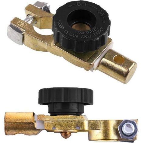 Cosse de batterie avec coupe-circuit - ZOR - 12V/24V - Bouton noir - Pour voiture, camion, bateau - Déconnexion rapide (1/4)