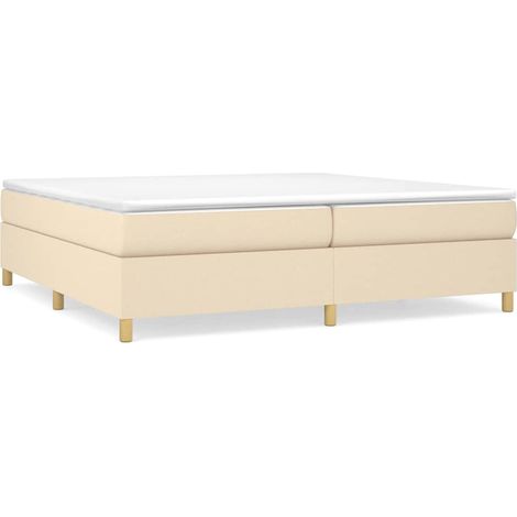 Maison Exclusive - Boxspringbettgestell Creme 200x200 cm Stoff (1/5)
